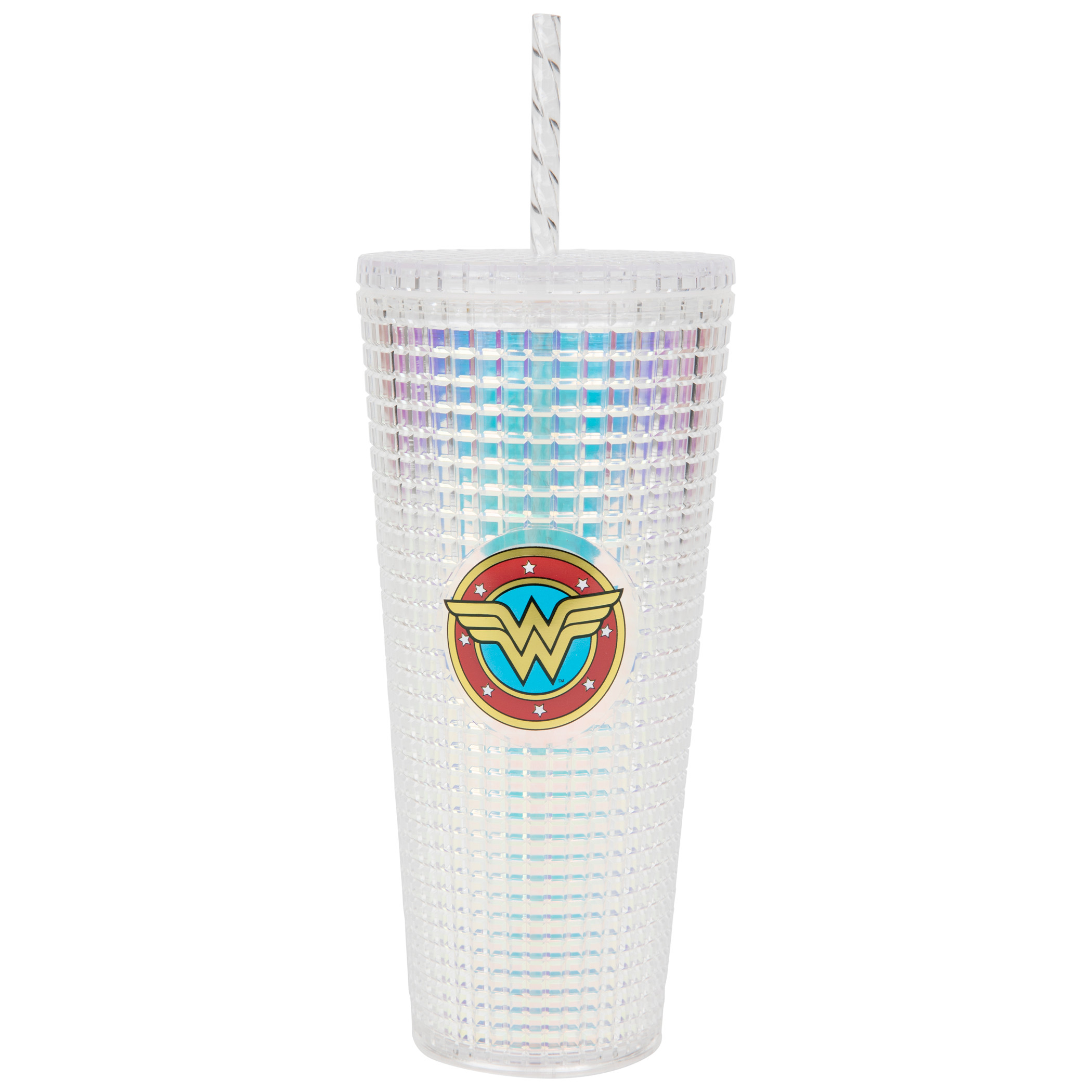 Wonder Woman Symbol Diamond Travel Mug with Straw